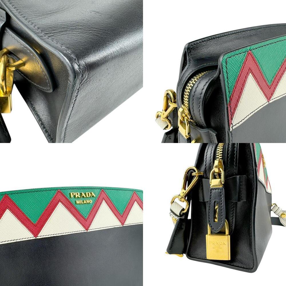 Prada Esplanade shoulder bag black red green white greche zig zag Strap - Picture 4 of 4